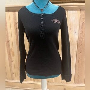 Harley-Davidson Black Button-Up pink tag